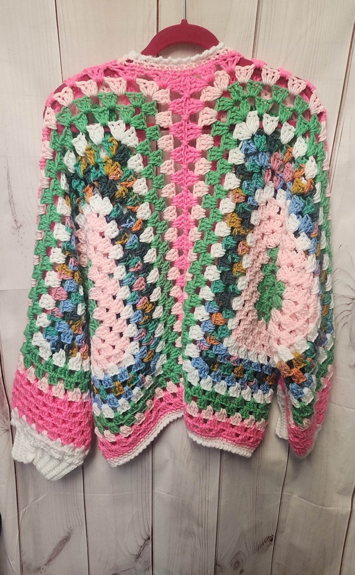 Handmade Women's Size L/XL Pink Cardigan