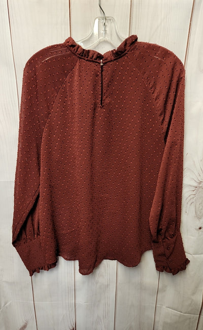 Ann Taylor Women's Size L Red Long Sleeve Top