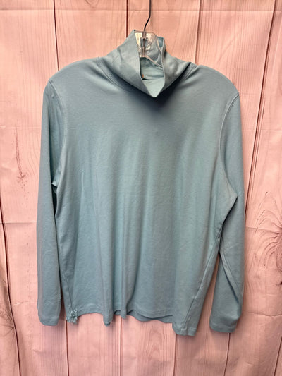 Lands End Women's Size L Petite Light Blue Long Sleeve Top