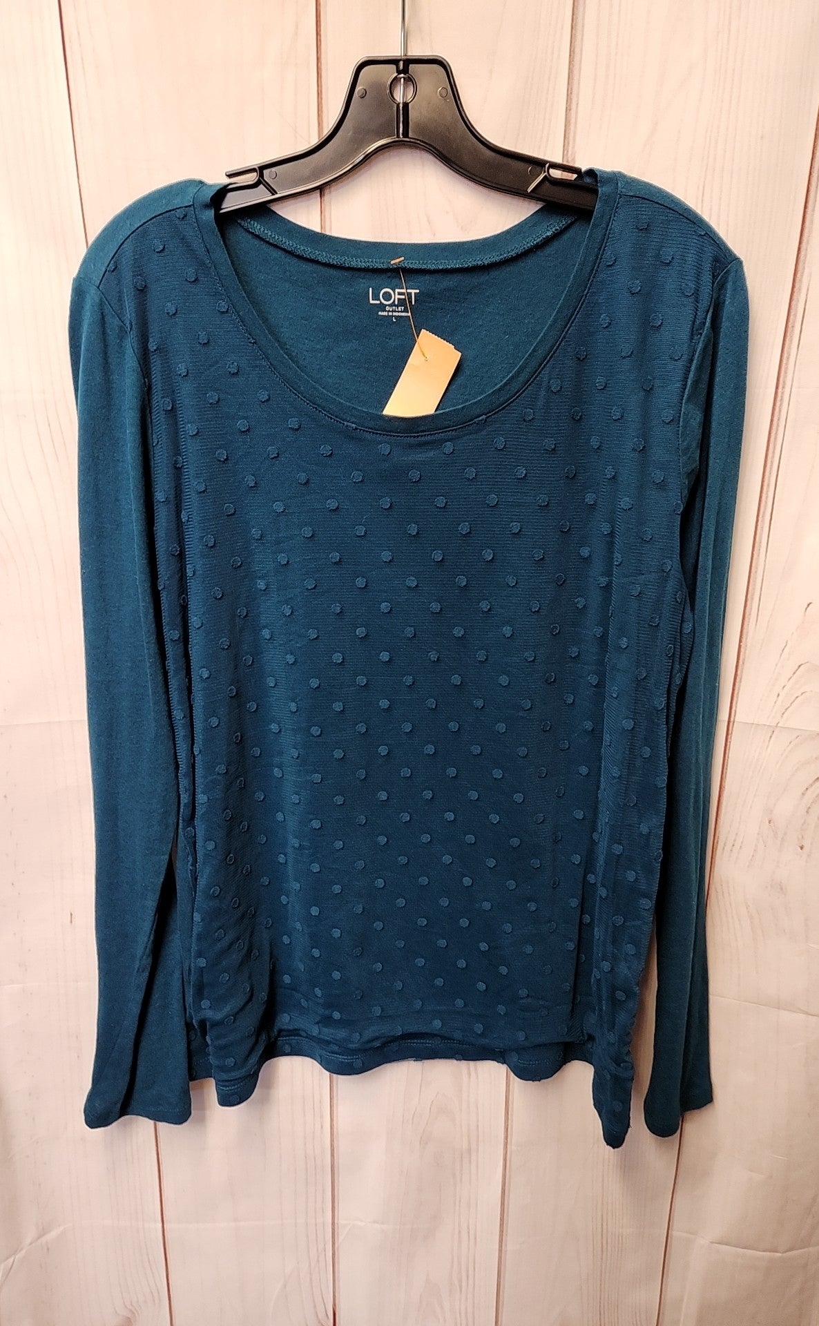 Loft Women's Size L Teal Long Sleeve Top