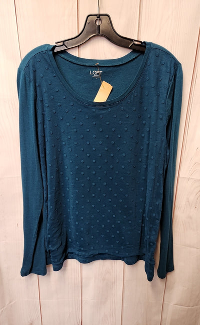 Loft Women's Size L Teal Long Sleeve Top