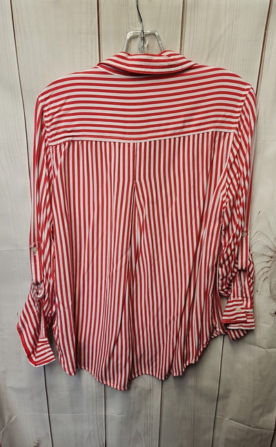 Velvet Heart Women's Size M Pink & White Long Sleeve Top
