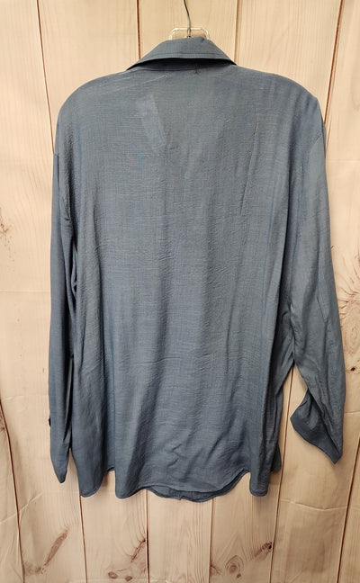 Zoye Chen Women's Size L Blue Long Sleeve Top
