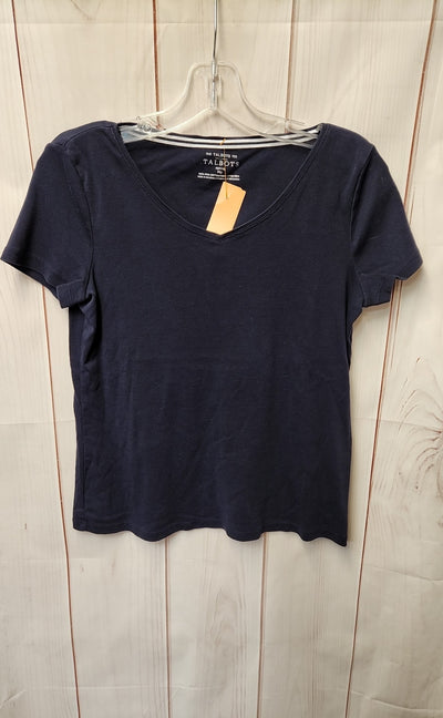 Talbots Women's Size M Petite Navy Short Sleeve Top