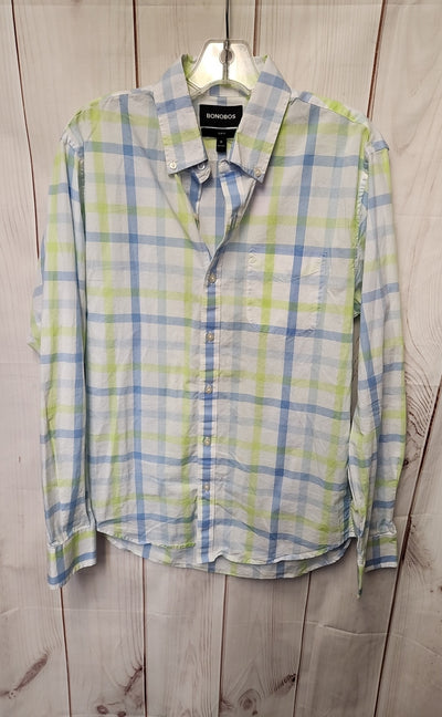 Bonobos Men's Size M White & Blue Shirt
