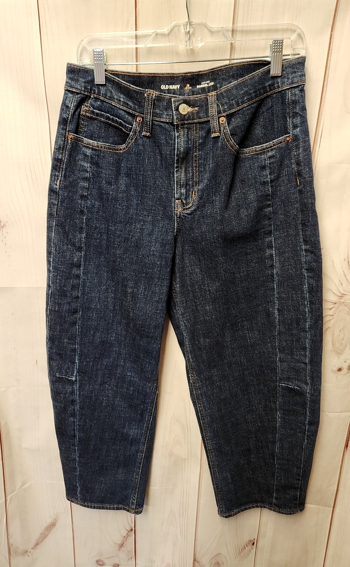Old Navy Women's Size 29 (7-8) Petite Blue Jeans High Rise Barrel Leg