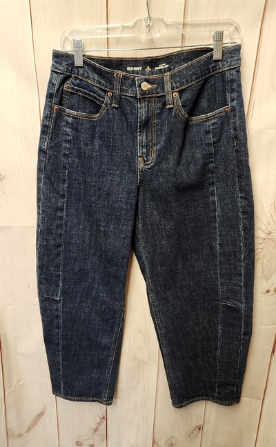 Old Navy Women's Size 29 (7-8) Petite Blue Jeans High Rise Barrel Leg
