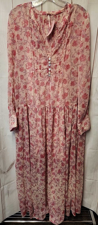 Free People Women's Size S Pink Floral Dress