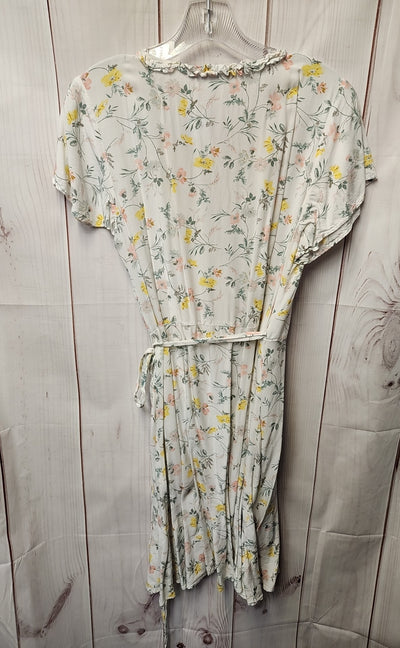 Loft Women's Size 10 Petite White Floral Dress