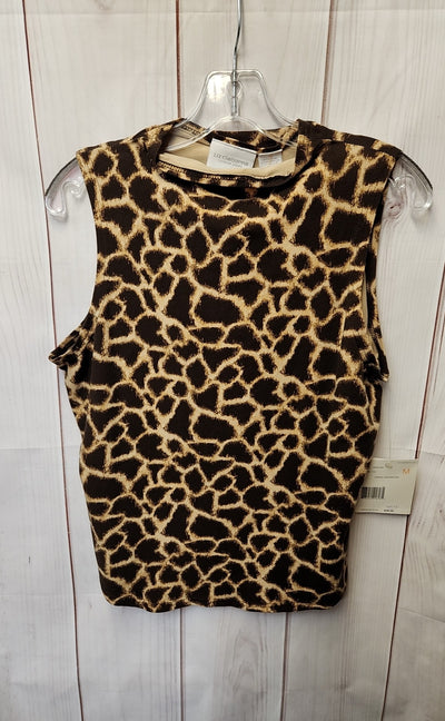 NWT Liz Claiborne Women's Size M Brown Animal Print Sleeveless Top