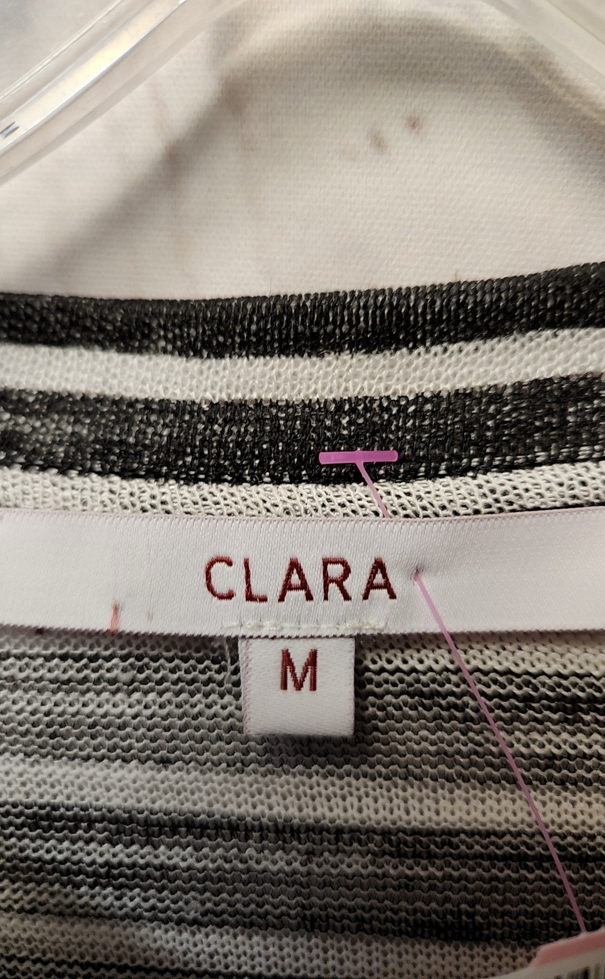Clara Women's Size M Black & White Short Sleeve Top