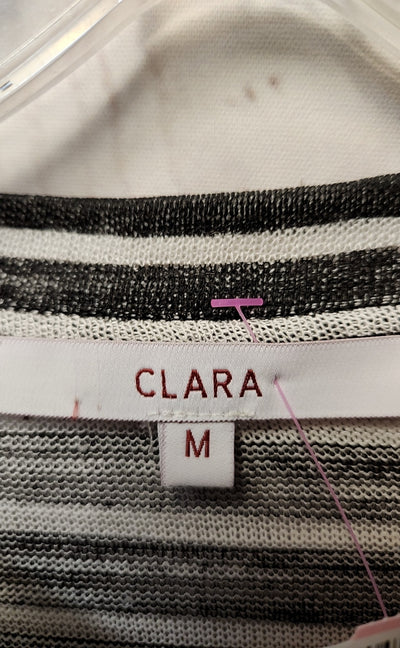 Clara Women's Size M Black & White Short Sleeve Top