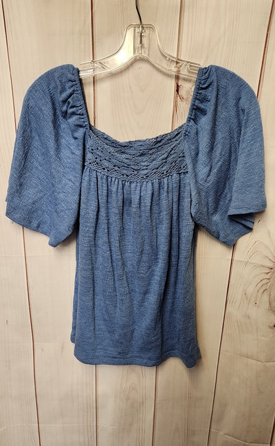 Cable & Gauge Women's Size S Blue Short Sleeve Top