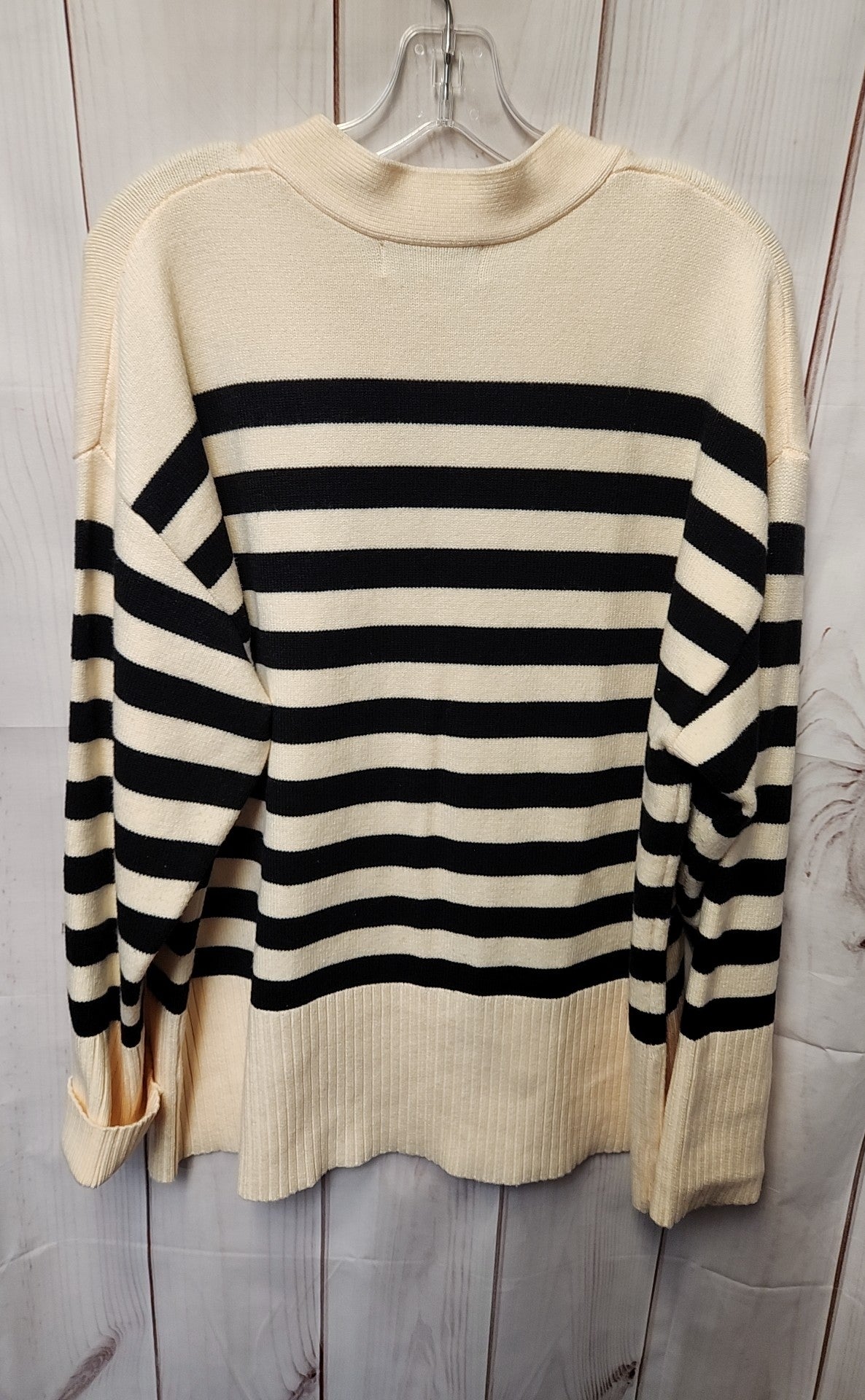 Magaschoni Women's Size XL Beige & Black Cardigan
