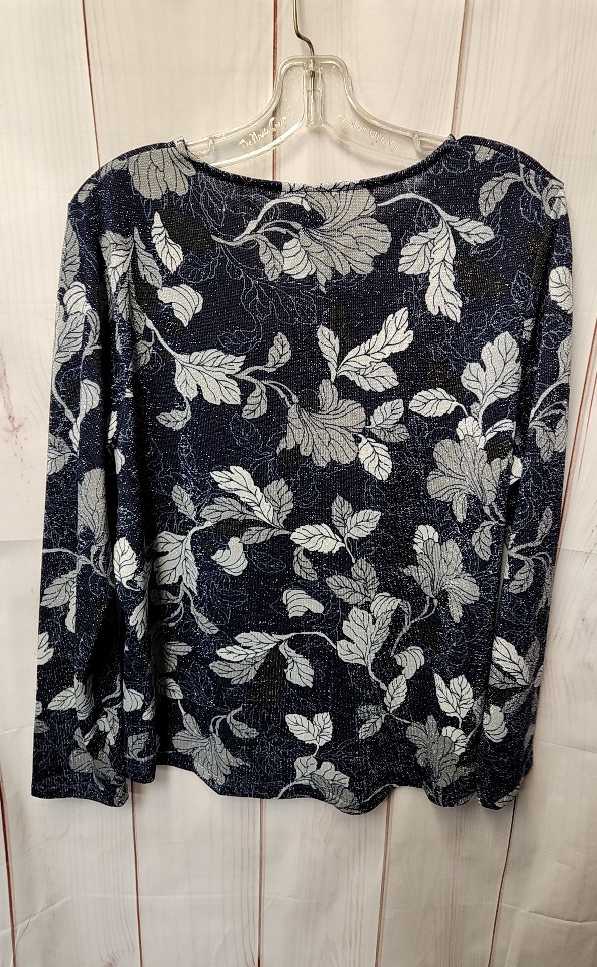 Chico's Women's Size 2 = US L Blue Floral Sweater