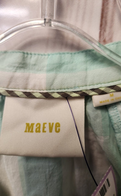 Maeve Anthropologie Women's Size M Green Short Sleeve Top