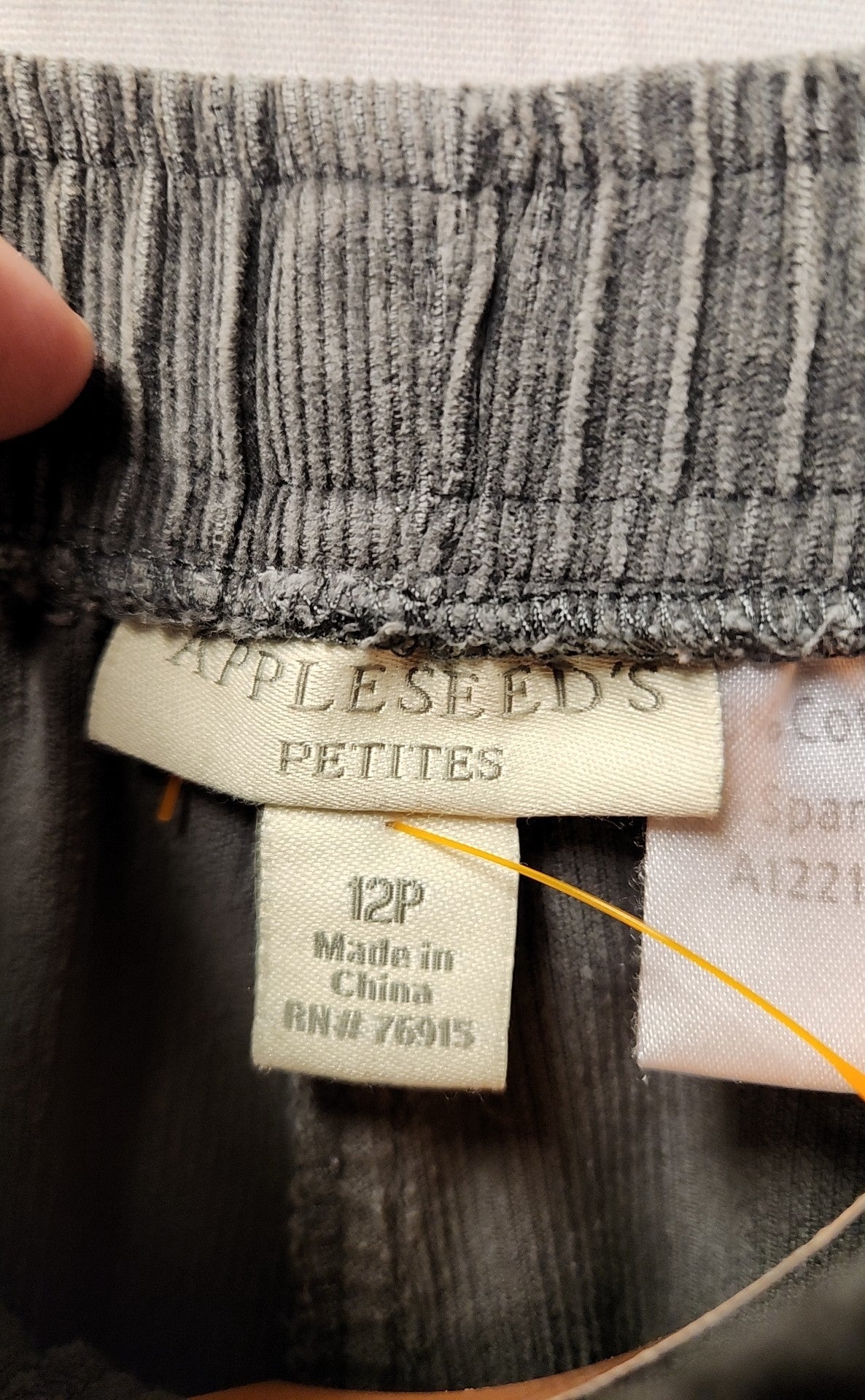 Appleseed's Women's Size 12 Petite Gray Corduroy Pants