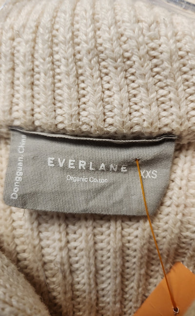 Everlane Women's Size XXS White Full Zip Sweater