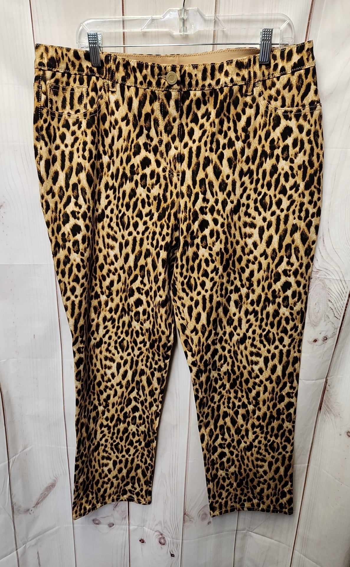 Chico's Women's Size 3 = US 16 Brown Animal Print Pants