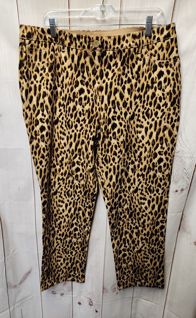 Chico's Women's Size 3 = US 16 Brown Animal Print Pants