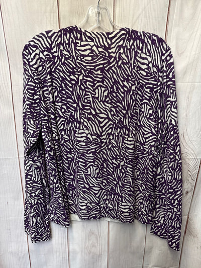 Charter Club Women's Size XL Purple Animal Print Cardigan