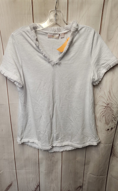 Belle by Kim Gravel Women's Size XS White Short Sleeve Top