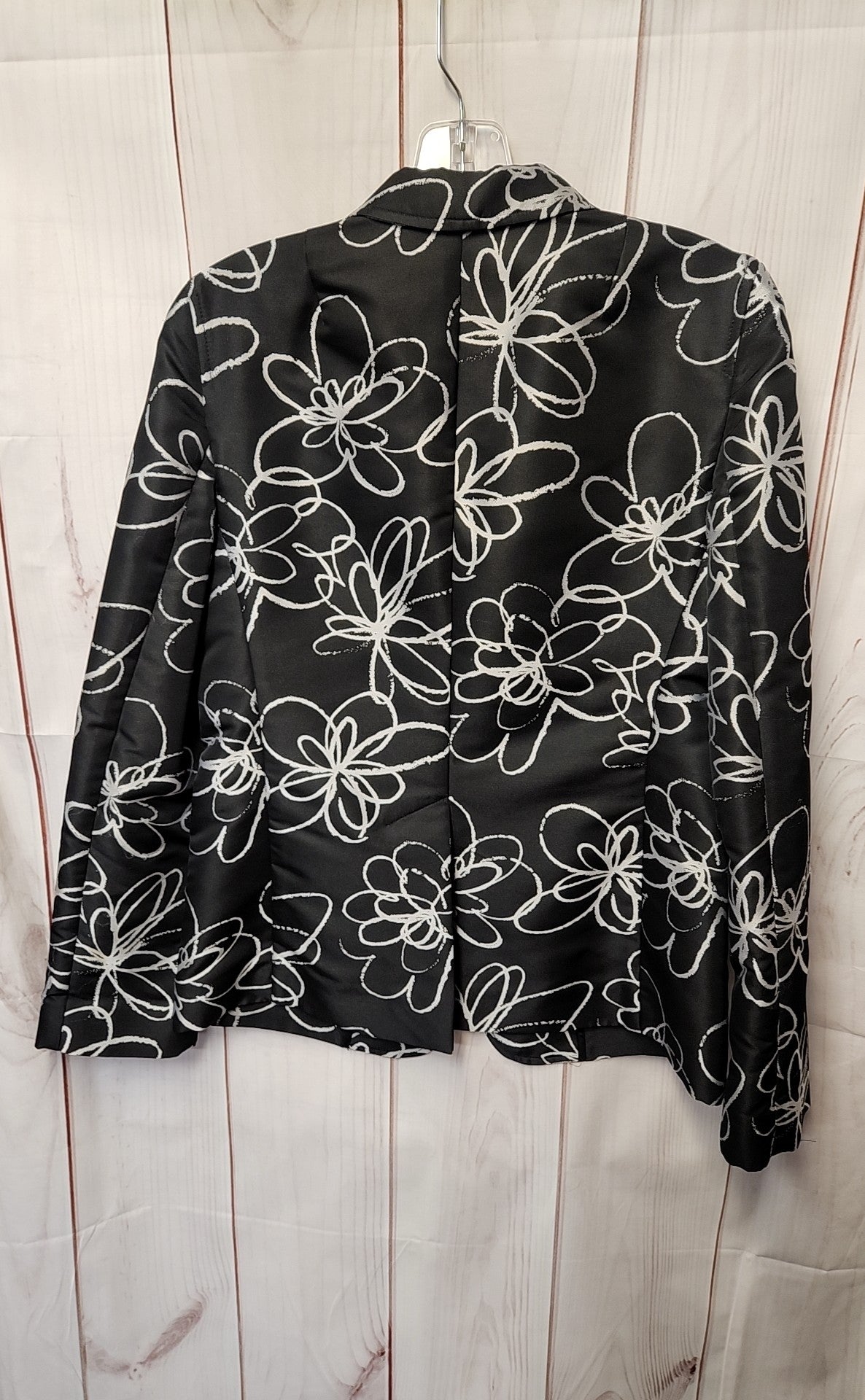DKNY Women's Size 6 Black Floral Blazer