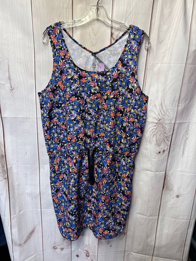 Rbx Women's Size L Purple Floral Dress