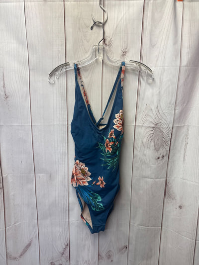 Kona Sol Women's Size M Blue Floral Swimsuit