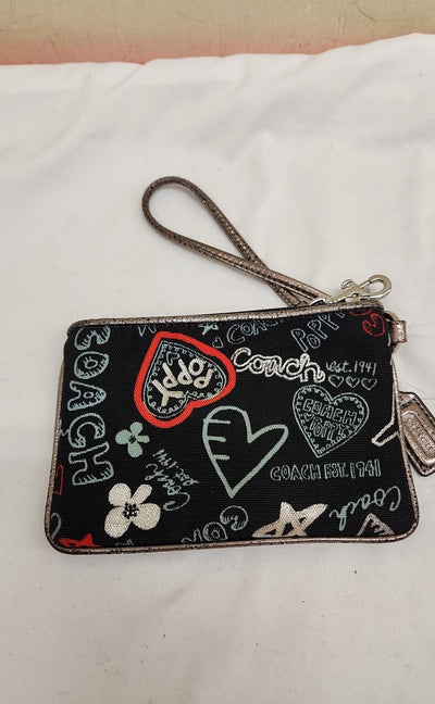 Coach Black Canvas Wristlet