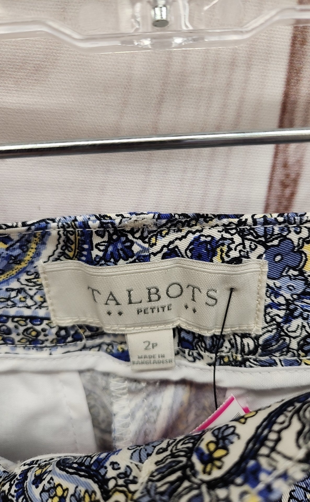 Talbots Women's Size 2 Petite Blue Paisley Pants
