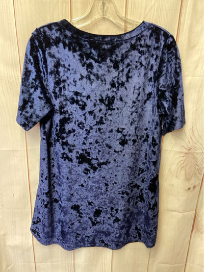 Chris & Carol Women's Size L Blue Short Sleeve Top
