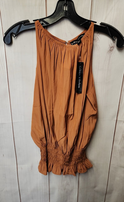 NWT Catherine Malandrino Women's Size S Brown Sleeveless Top