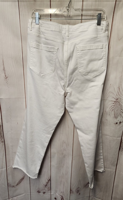 J Jill Women's Size 32 (13-14) Petite White Jeans High Rise Straight Leg Crop