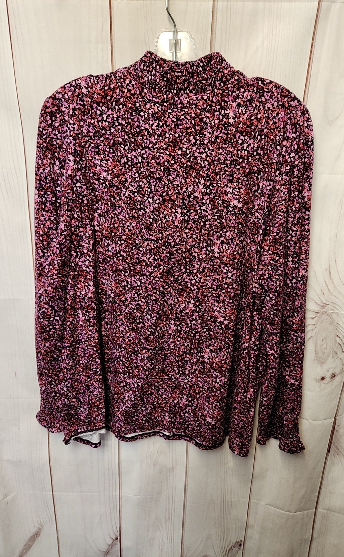 J Jill Women's Size XL Pink Floral Long Sleeve Top