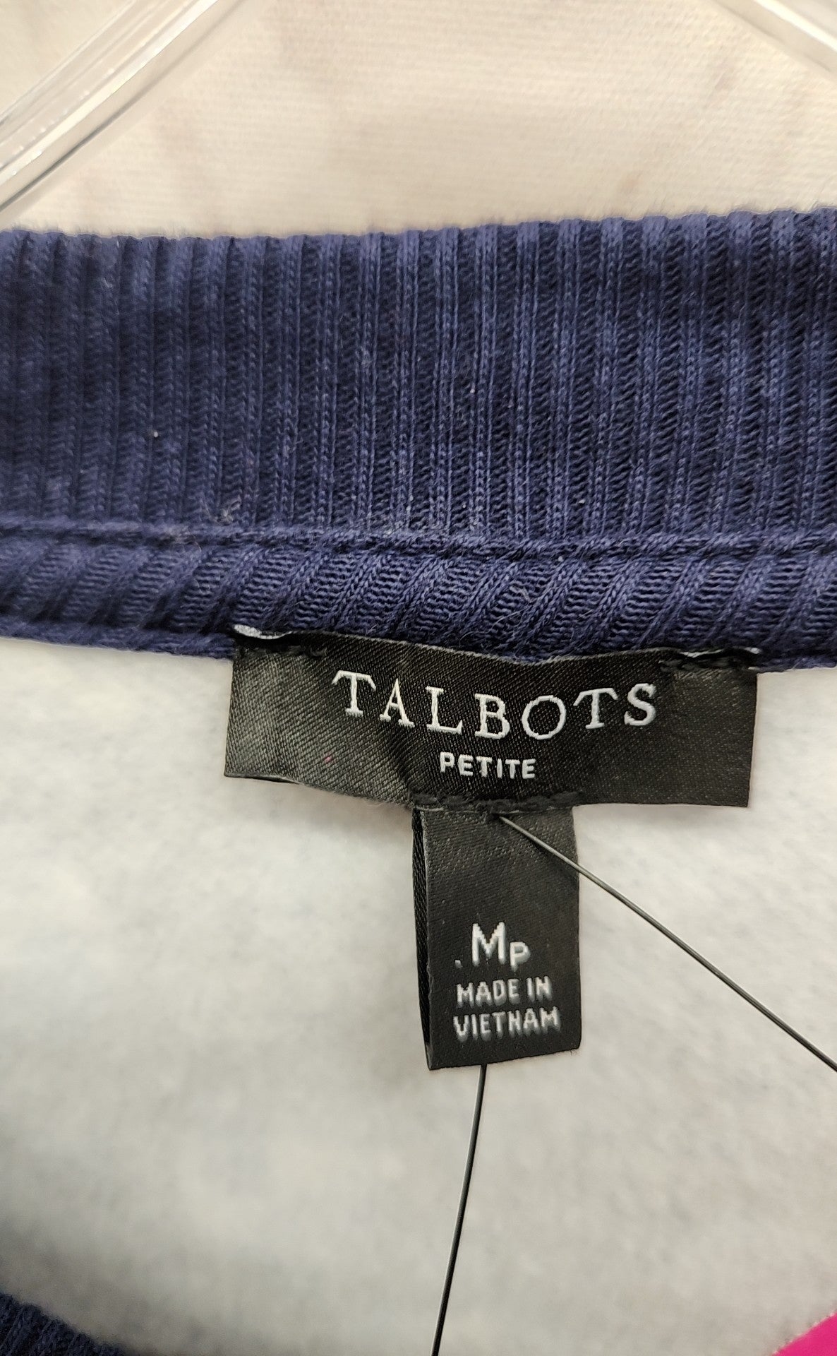 Talbots Women's Size M Petite Navy Floral Sweatshirt NWT