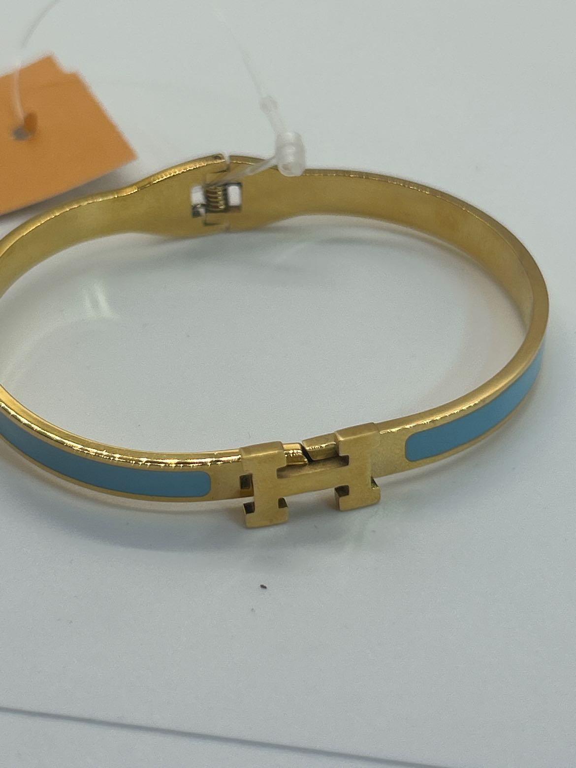Blue & Gold Letter H Bracelet