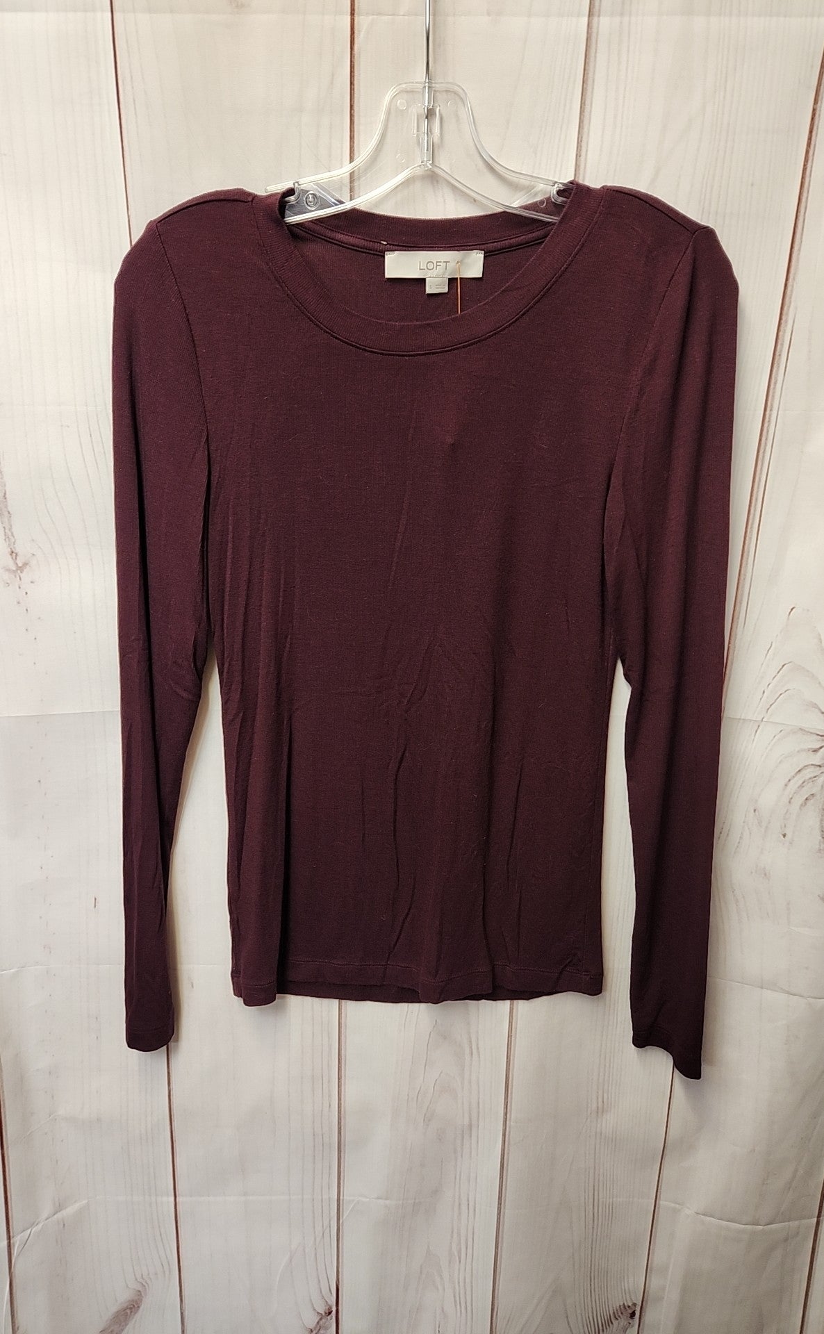 Loft Women's Size S Maroon Long Sleeve Top