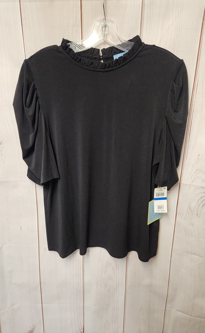 NWT Cece Women's Size XL Black Short Sleeve Top