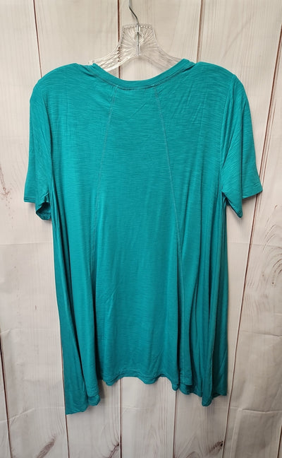 Logo Women's Size S Teal Short Sleeve Top