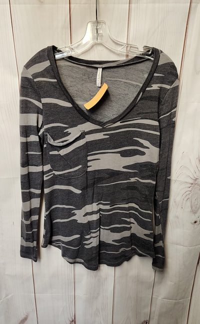 Z Supply Women's Size S Gray Camo Long Sleeve Top