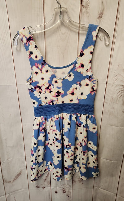 Three pink hearts Women's Size S Blue Floral Dress