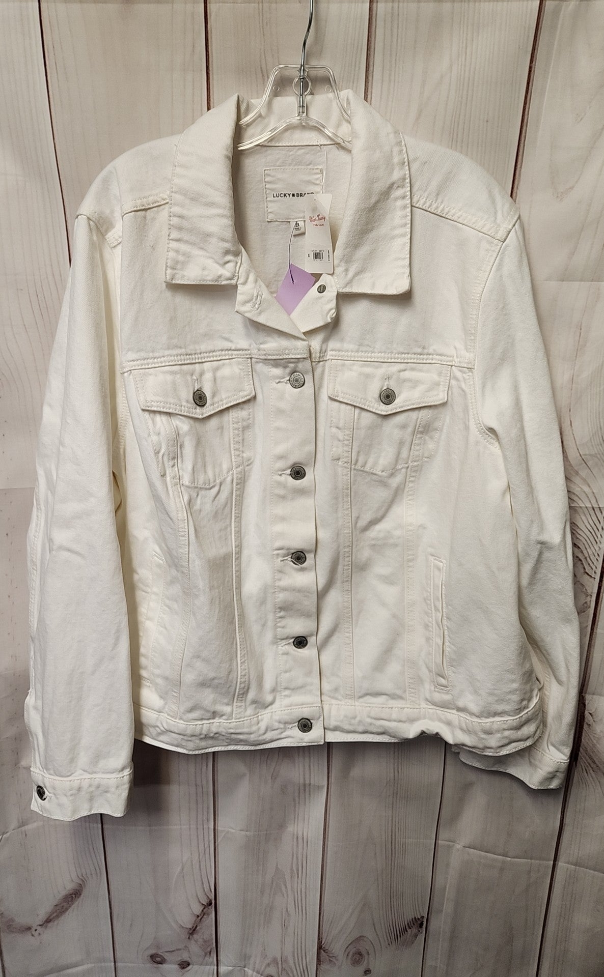 NWT Lucky Brand Women's Size 2X White Denim Jacket