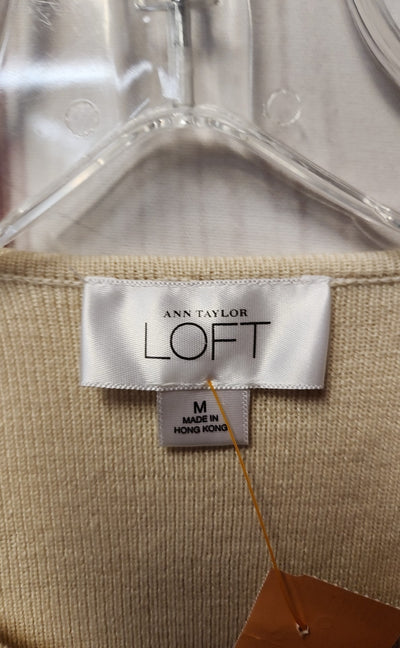 Loft Women's Size M Beige Beaded Cardigan