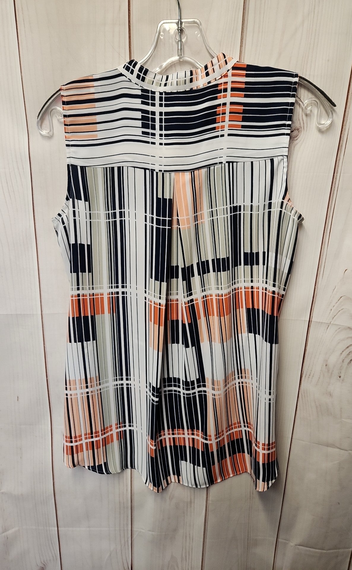 Alfani Women's Size 2 Petite White & Blue Sleeveless Top