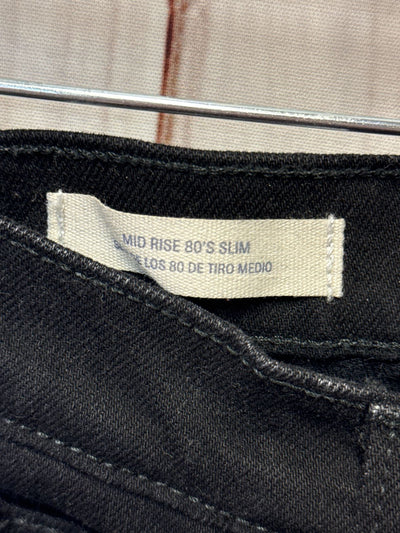 Universal Thread Women's Size 2 Short Black Jeans Mid Rise 80's Slim
