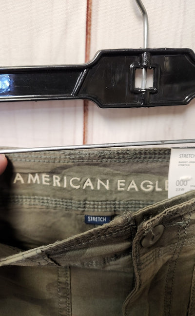NWT American Eagle Women's Size 000 Green Camo Pants Baggy Jogger
