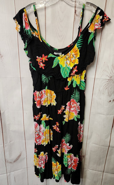 Old Navy Women's Size L Black Floral Dress