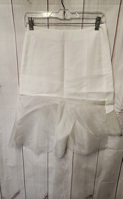 Joseph Women's Size FR 34 = US XS White Linen & Silk Organza Skirt