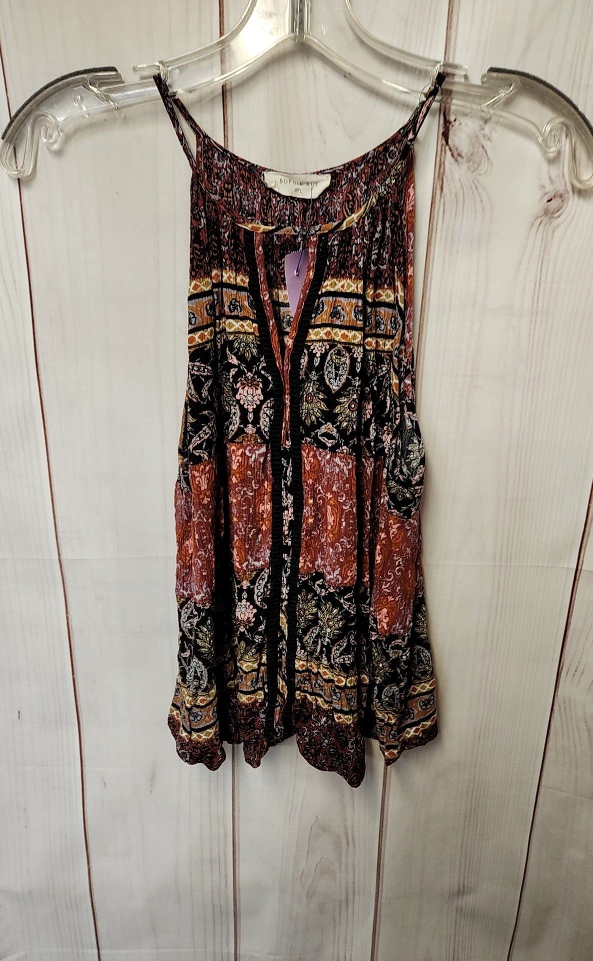 Sophie Rue Women's Size L Red & Black Sleeveless Top